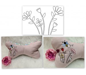 Stickdatei - Blumen Doodle Appli